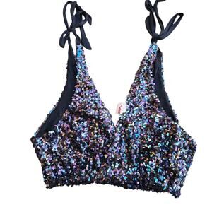 free people intimately Cropped top Size M Sequin Tie Shoulders